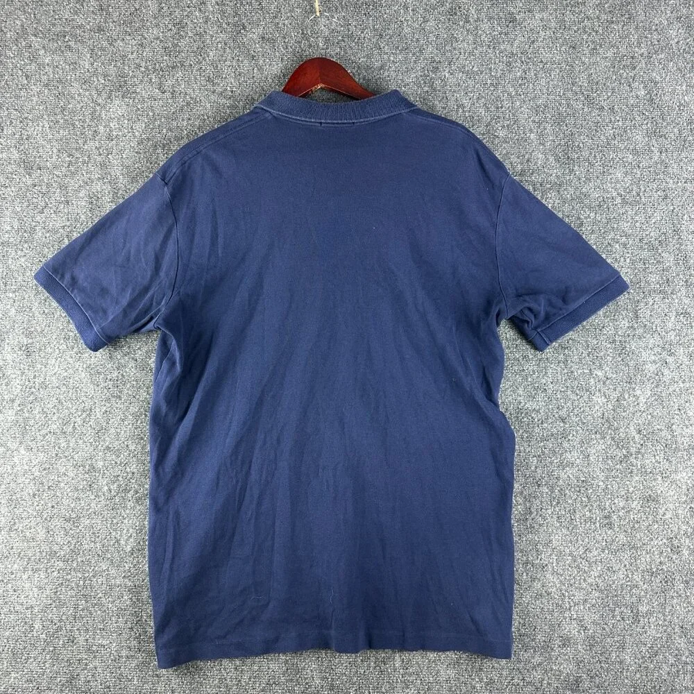 Polo Ralph Lauren Polo Shirt Mens Large Blue Short Sleeve Red Logo Split Hem